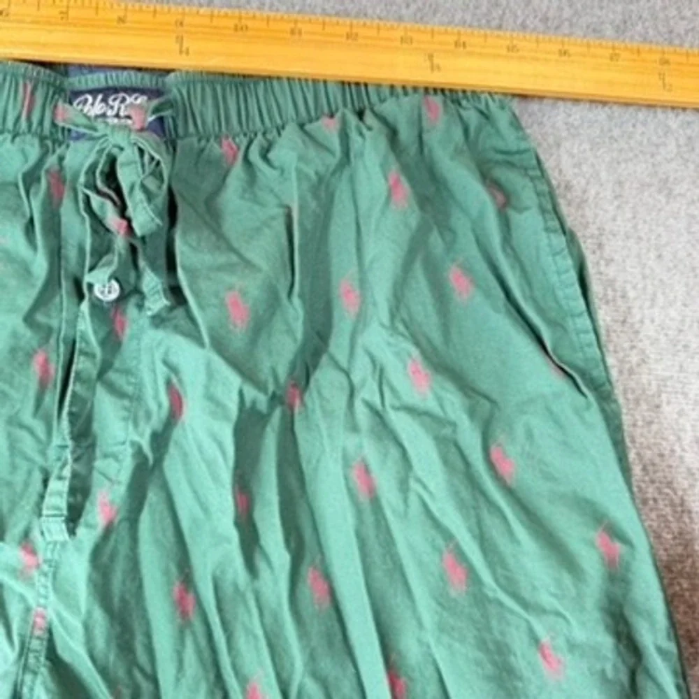 Polo Ralph Lauren Mens Pajama Pants Green All Over Pony Logo Sleepwear Large